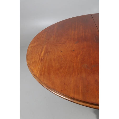 479 - A SUBSTANTIAL MID-19TH CENTURY MAHOGANY BREAKFAST TABLE. the circular top upon a heavily carved trif... 