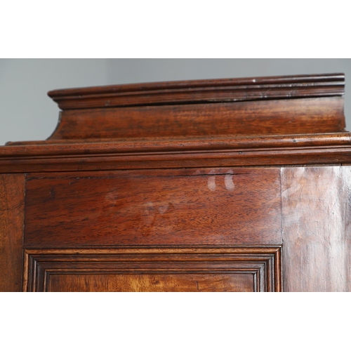 486 - AN 18TH CENTURY NORTHERN EUROPEAN OLIVEWOOD CABINET ON LATER STAND. surmounted by a drawer pediment ... 