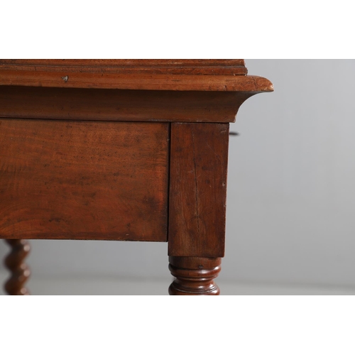 486 - AN 18TH CENTURY NORTHERN EUROPEAN OLIVEWOOD CABINET ON LATER STAND. surmounted by a drawer pediment ... 