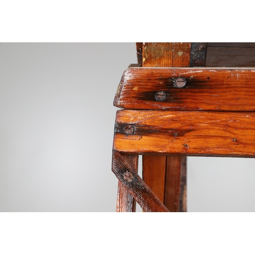 493 - A JONES'S PATENT PITCH PINE FOLDING STEP LADDER. early 20th century, with six rungs, stamped Jones's... 