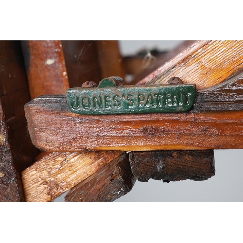 493 - A JONES'S PATENT PITCH PINE FOLDING STEP LADDER. early 20th century, with six rungs, stamped Jones's... 