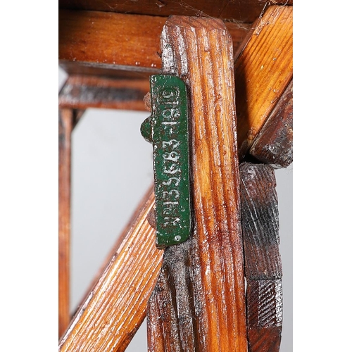 493 - A JONES'S PATENT PITCH PINE FOLDING STEP LADDER. early 20th century, with six rungs, stamped Jones's... 