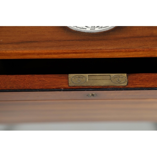 495 - A 'STARBAY INDOCHINE' WRITING DESK. with rosewood finish and compass rose inlaid detail, the drop fa... 