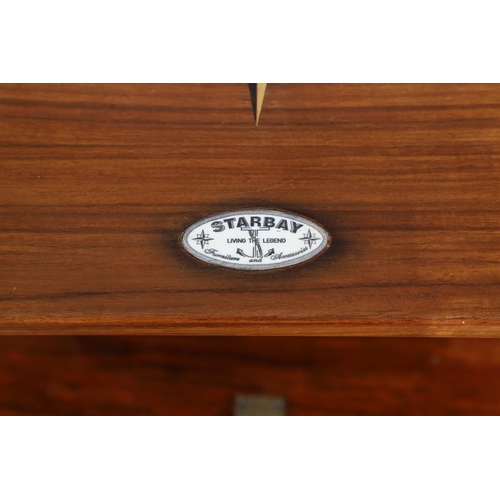 495 - A 'STARBAY INDOCHINE' WRITING DESK. with rosewood finish and compass rose inlaid detail, the drop fa... 