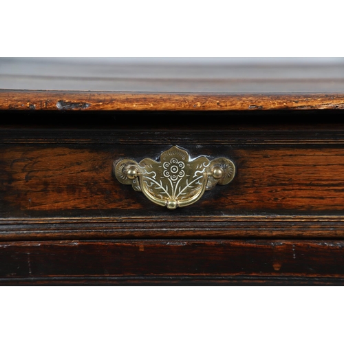 501 - A CHARLES II OAK SIDE TABLE. the moulded edge top over single drawer with applied moulding, on turne... 