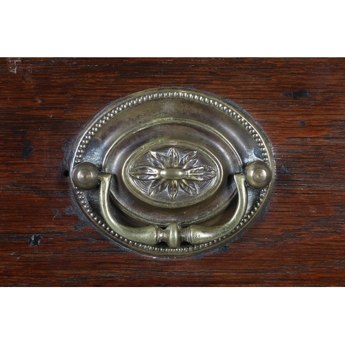 503 - AN EARLY 19TH CENTURY WELSH OAK CUPBOARD. with three small drawers above ogee arch panelled cupboard... 