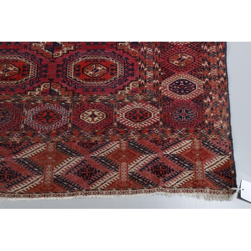 506 - A TEKKE TURKMEN CARPET, EMIRATE OF BUKHARA, CIRCA 1900. the raspberry field with four columns of Sal... 