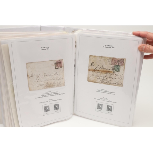 517 - 19TH & 20THC POSTAL HISTORY - PLYMOUTH INTEREST. Two large albums with Plymouth postal history, from... 