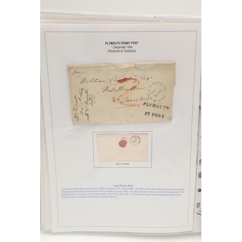 517 - 19TH & 20THC POSTAL HISTORY - PLYMOUTH INTEREST. Two large albums with Plymouth postal history, from... 