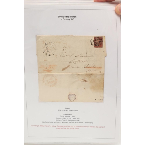 517 - 19TH & 20THC POSTAL HISTORY - PLYMOUTH INTEREST. Two large albums with Plymouth postal history, from... 