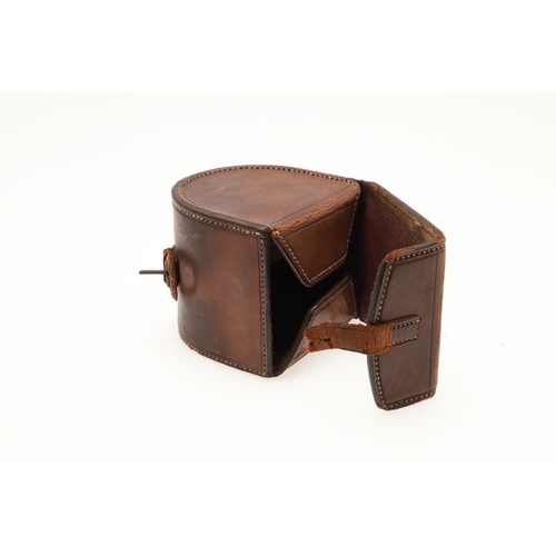 520 - ANTIQUE FISHING REELS & BLOCK LEATHER CASES. Including a small 2 1/2inch brass reel in a Farlow & Co... 