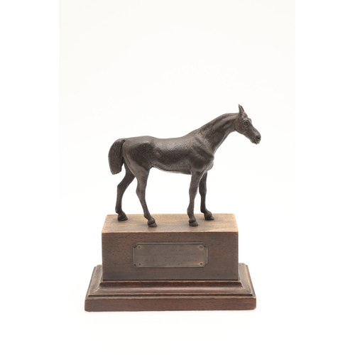 527 - EARLY 20THC BRONZE HORSES & LIONEL EDWARDS WATERCOLOURS - ROCKWOOD. Two bronze figures of Horses in ... 