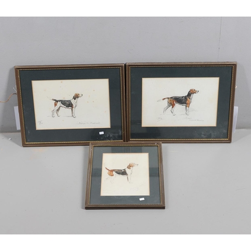 527 - EARLY 20THC BRONZE HORSES & LIONEL EDWARDS WATERCOLOURS - ROCKWOOD. Two bronze figures of Horses in ... 