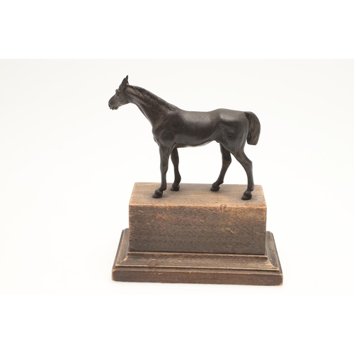 527 - EARLY 20THC BRONZE HORSES & LIONEL EDWARDS WATERCOLOURS - ROCKWOOD. Two bronze figures of Horses in ... 