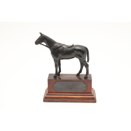 527 - EARLY 20THC BRONZE HORSES & LIONEL EDWARDS WATERCOLOURS - ROCKWOOD. Two bronze figures of Horses in ... 