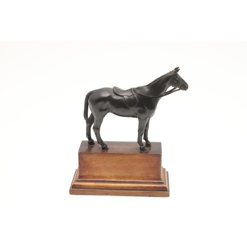 527 - EARLY 20THC BRONZE HORSES & LIONEL EDWARDS WATERCOLOURS - ROCKWOOD. Two bronze figures of Horses in ... 