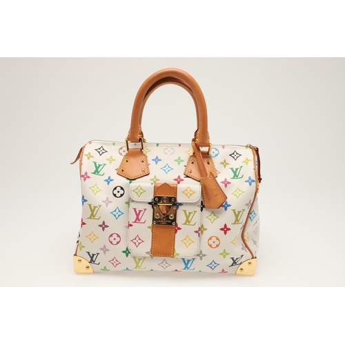 535 - LOUIS VUITTON - DESIGNER HANDBAG & ACCESSORIES 'MULTICOLORE SPEEDY 30'. A Louis Vuitton White Monogr... 