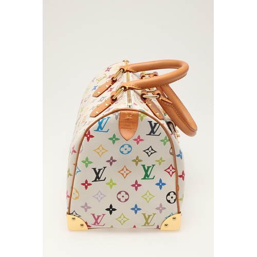 535 - LOUIS VUITTON - DESIGNER HANDBAG & ACCESSORIES 'MULTICOLORE SPEEDY 30'. A Louis Vuitton White Monogr... 