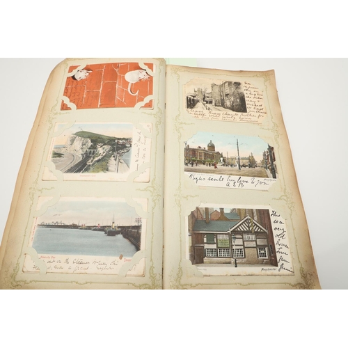 539 - LARGE VINTAGE POSTCARD ALBUMS. A large and interesting album, including varied foreign content, incl... 