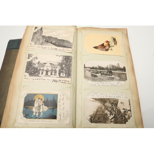 539 - LARGE VINTAGE POSTCARD ALBUMS. A large and interesting album, including varied foreign content, incl... 