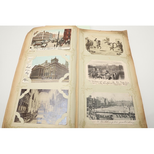 539 - LARGE VINTAGE POSTCARD ALBUMS. A large and interesting album, including varied foreign content, incl... 