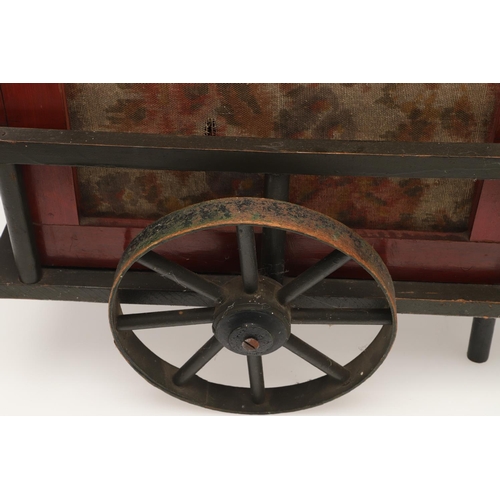 542 - UNUSUAL BARREL ORGAN DISC PLAYER. A late 19thc disc player in the form of a barrel organ, wound with... 