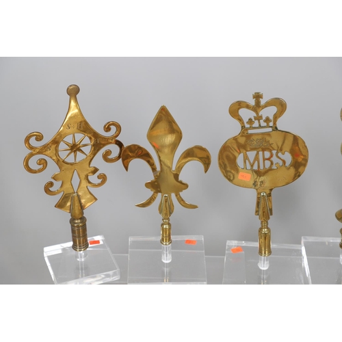 543 - LARGE COLLECTION OF FRIENDLY SOCIETY POLE HEADS. An impressive collection of 42 brass Friendly Socie... 