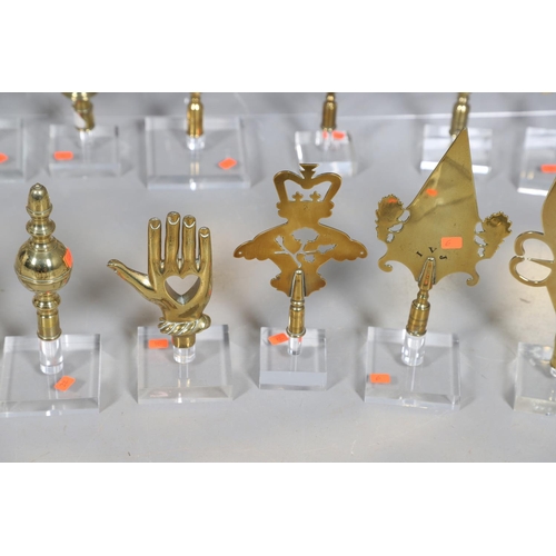 543 - LARGE COLLECTION OF FRIENDLY SOCIETY POLE HEADS. An impressive collection of 42 brass Friendly Socie... 