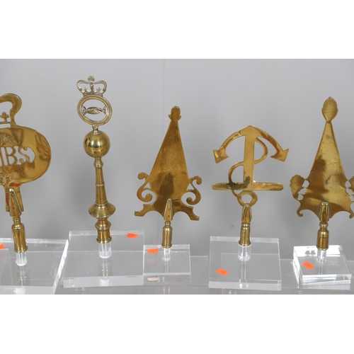 543 - LARGE COLLECTION OF FRIENDLY SOCIETY POLE HEADS. An impressive collection of 42 brass Friendly Socie... 