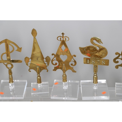 543 - LARGE COLLECTION OF FRIENDLY SOCIETY POLE HEADS. An impressive collection of 42 brass Friendly Socie... 