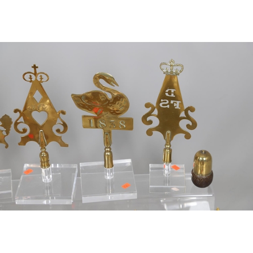 543 - LARGE COLLECTION OF FRIENDLY SOCIETY POLE HEADS. An impressive collection of 42 brass Friendly Socie... 