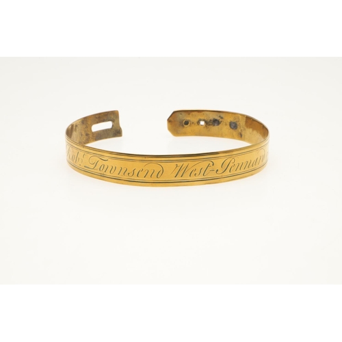 544 - 18THC INSCRIBED BRASS DOG COLLAR - WEST PENNARD. An 18thc brass dog collar, inscribed Mr Rob Townsen... 