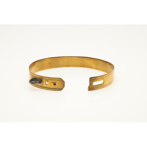 544 - 18THC INSCRIBED BRASS DOG COLLAR - WEST PENNARD. An 18thc brass dog collar, inscribed Mr Rob Townsen... 