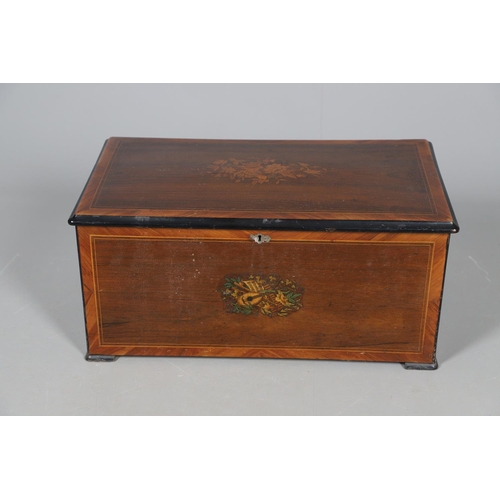 545 - LARGE VICTORIAN MUSICAL BOX. A large musical box with a 12 air mechanism, tune indicator and strikin... 