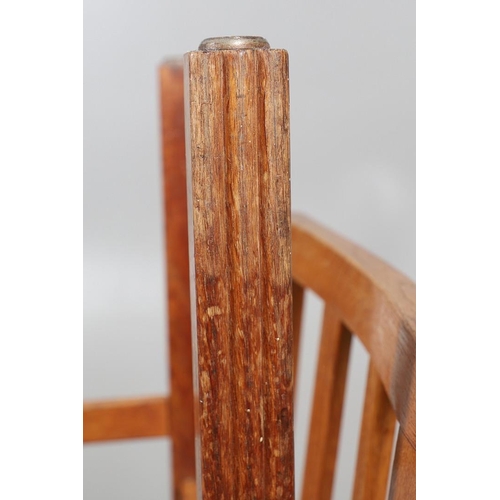 554 - BRYNMAWR FURNITURE - PAIR OF DINING CHAIRS. A pair of oak dining chairs with vertical splats and dro... 