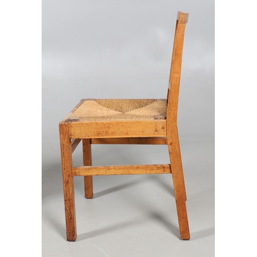 554 - BRYNMAWR FURNITURE - PAIR OF DINING CHAIRS. A pair of oak dining chairs with vertical splats and dro... 