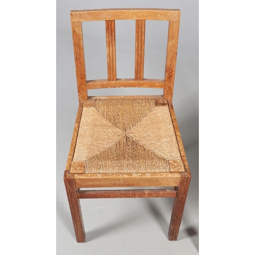 554 - BRYNMAWR FURNITURE - PAIR OF DINING CHAIRS. A pair of oak dining chairs with vertical splats and dro... 