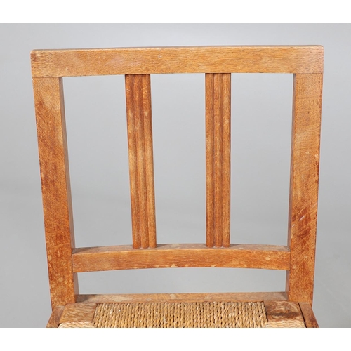 554 - BRYNMAWR FURNITURE - PAIR OF DINING CHAIRS. A pair of oak dining chairs with vertical splats and dro... 