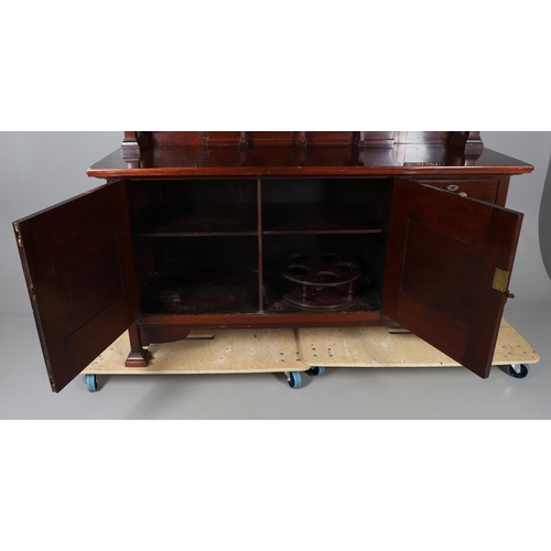 558 - SHAPLAND & PETTER ARTS & CRAFTS SIDEBOARD. A large Arts and Crafts mahogany sideboard, the mirror ba... 