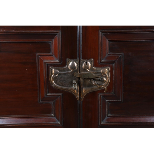 558 - SHAPLAND & PETTER ARTS & CRAFTS SIDEBOARD. A large Arts and Crafts mahogany sideboard, the mirror ba... 