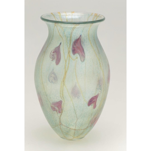 561 - JONATHAN HARRIS - CAMEO GLASS VASE, & OTHER CONTEMPORARY GLASS. A cameo glass footed vase of taperin... 