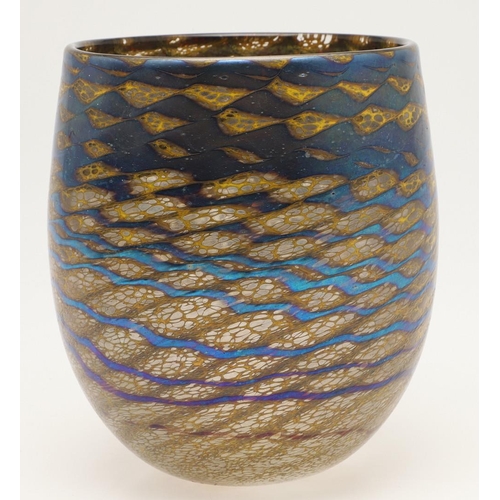 561 - JONATHAN HARRIS - CAMEO GLASS VASE, & OTHER CONTEMPORARY GLASS. A cameo glass footed vase of taperin... 