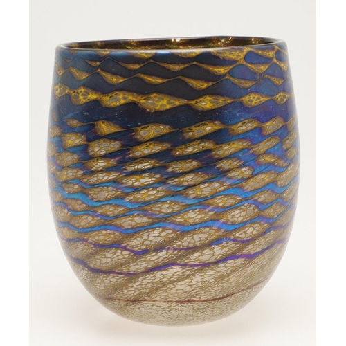 561 - JONATHAN HARRIS - CAMEO GLASS VASE, & OTHER CONTEMPORARY GLASS. A cameo glass footed vase of taperin... 