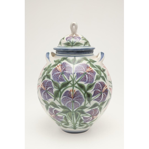 562 - LAURENCE MCGOWAN (B 1942) - STUDIO POTTER LIDDED JAR & OTHER ITEMS. Three stoneware items including ... 