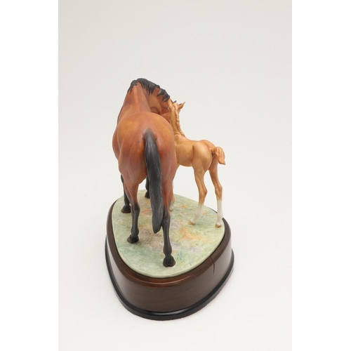 572 - A ROYAL WORCESTER LIMITED EDITION HORSE GROUP, PRINCE'S GRACE AND FOAL. Modelled by Doris Lindner, o... 