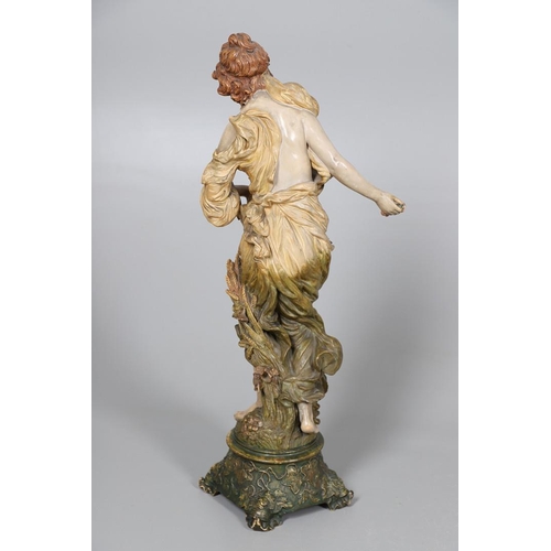 573 - LARGE AUSTRIAN ART NOUVEAU TERRACOTTA FIGURE - ERNST WAHLISS. A large pottery figure of a classical ... 