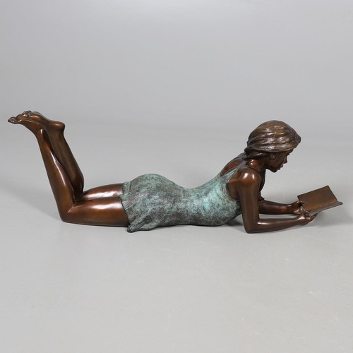 578 - JONATHAN WYLDER (B 1957) - LARGE BRONZE SCULPTURE 'NATALIE'. (d) A large bronze sculpture of a young... 