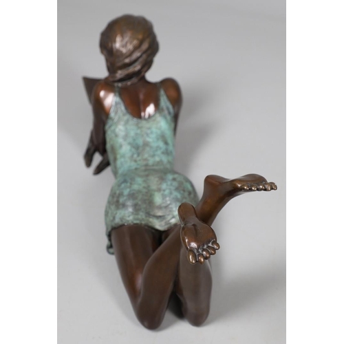 578 - JONATHAN WYLDER (B 1957) - LARGE BRONZE SCULPTURE 'NATALIE'. (d) A large bronze sculpture of a young... 