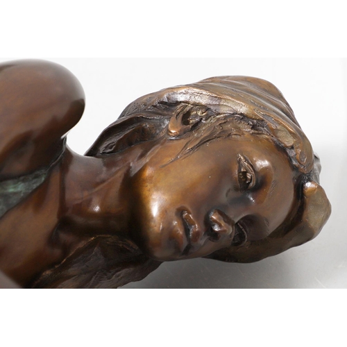 578 - JONATHAN WYLDER (B 1957) - LARGE BRONZE SCULPTURE 'NATALIE'. (d) A large bronze sculpture of a young... 