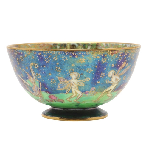 579 - WEDGWOOD FAIRYLAND LUSTRE BOWL. A small Wedgwood fairyland lustre bowl, the exterior in the 'Leapfro... 